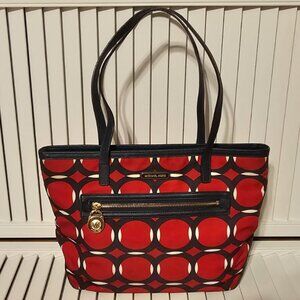 Michael Kors Red Kempton Nylon Shoulder Bag